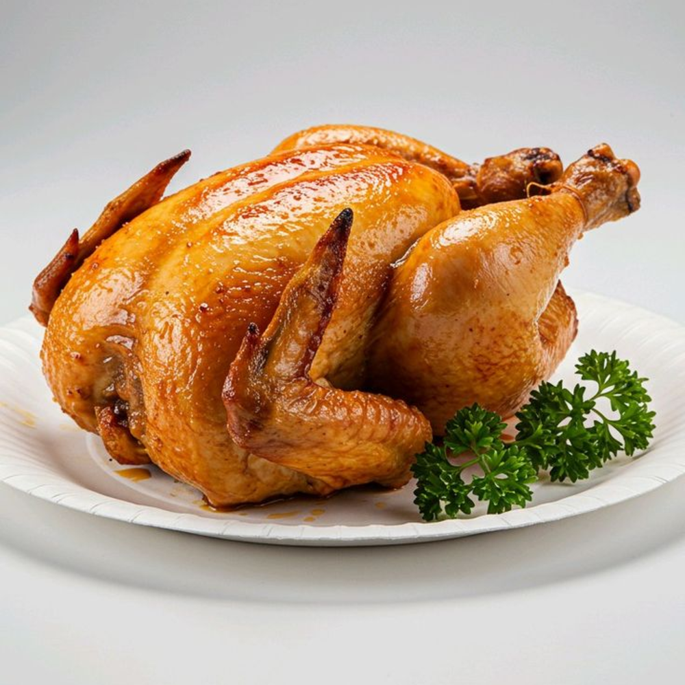 Golden crispy chicken on a plate